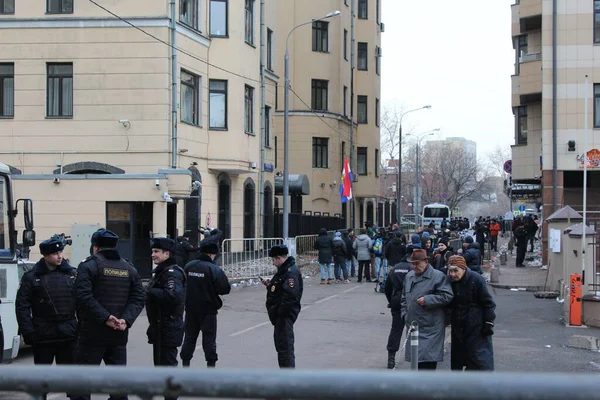 Russische Föderation Moskau Polizisten Patrouillieren November 2015 Auf Einer Straße — Stockfoto