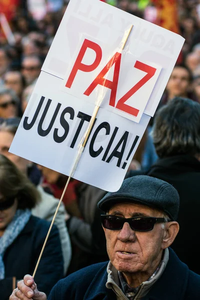 Španělsko Madrid Lidé Protiválečném Protestu — Stock fotografie