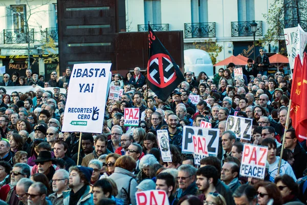 España Madrid Gente Protesta Contra Guerra — Foto de Stock