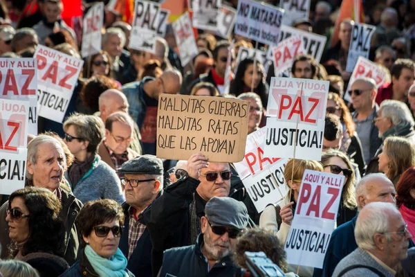 España Madrid Gente Protesta Contra Guerra —  Fotos de Stock