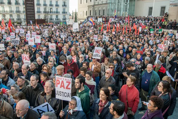 Madrid Espanha Proteste Síria Guerra — Fotografia de Stock