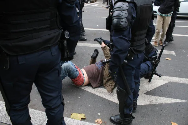 France Paris Manifestation Cop21 Sur Réchauffement Climatique — Photo