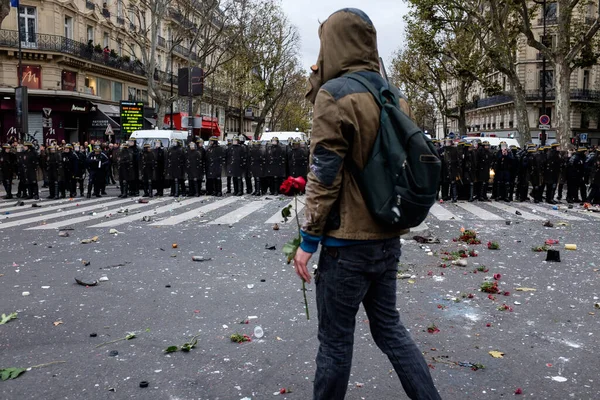Frankrike Paris Upplopp Klimatuppvärmningen Cop21 Demonstration — Stockfoto