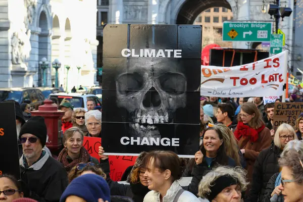 Zjednoczone Państwa Nowy Jork Listopada 2015 Setki Demonstrantów Wzywa Światowych — Zdjęcie stockowe