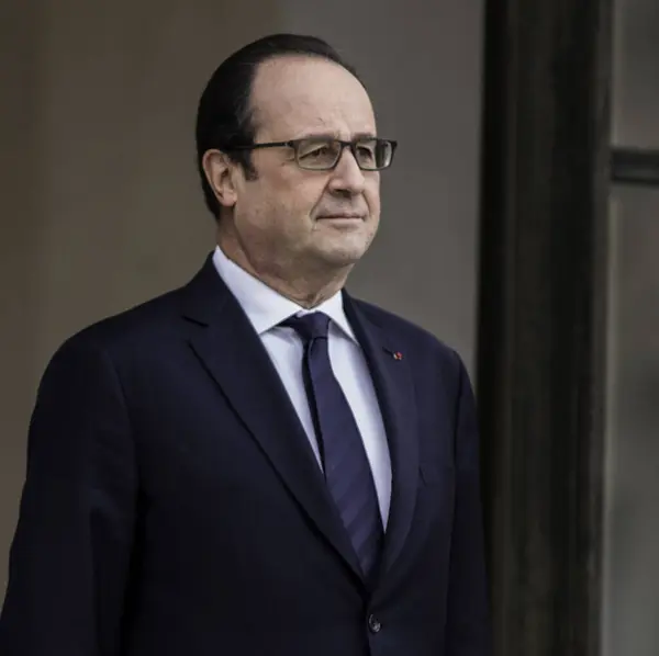 França Paris Presidente Francês François Hollande Espera Palácio Elysee Uma — Fotografia de Stock