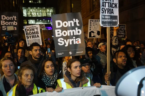 Londen Stop Het Oorprotest Syria Stemming — Stockfoto