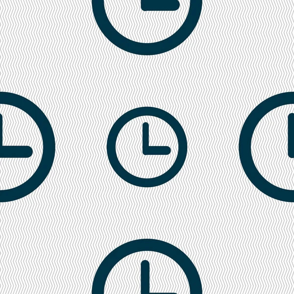 Clock sign icon. Mechanical clock symbol. Seamless abstract background with geometric shapes.