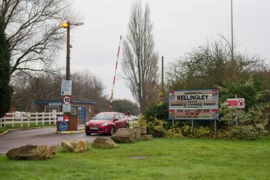 UNITED KINGDOM, Beal: The entrance of Kellingley Colliery, the last deep coal mine left in Britain, is pictured in Beal, North Yorkshire, on December 14, 2015