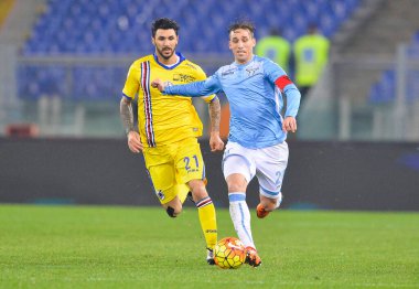 İtalya, Roma - 14 Aralık 2015: SS Lazio ve UC Sampdoria arasında Roma Olimpiyat Stadyumu 'nda oynanan maç. Final skoru 1-1..
