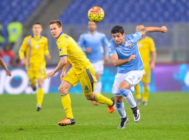 İtalya, Roma - 14 Aralık 2015: SS Lazio ve UC Sampdoria arasında Roma Olimpiyat Stadyumu 'nda oynanan maç. Final skoru 1-1..