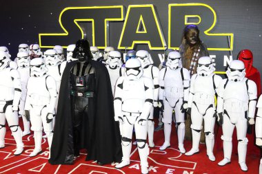 İngiltere, Londra - Aralık 2015: Star Wars 'un dünya prömiyeri: The Force Awakens