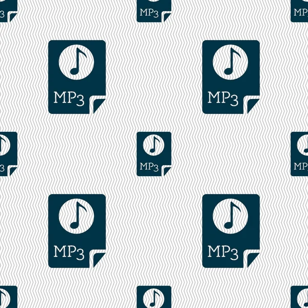 Audio, MP3 file icon sign. Seamless abstract background with geometric shapes.