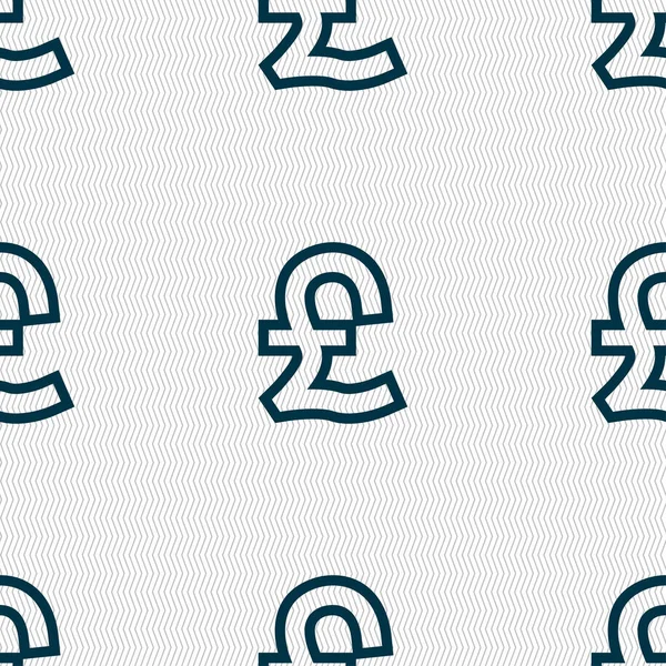 Pound Sterling icon sign. Seamless pattern with geometric texture.
