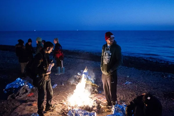 Greece Lesbos Refugees Migrants Crisis — Stock Photo, Image