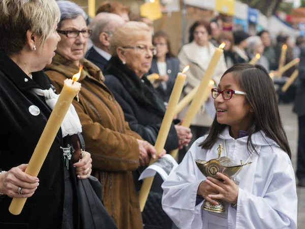 Spanje Castelldefels Spaanse Katholieken Vieren Het Feest Van Onbevlekte Ontvangenis — Stockfoto