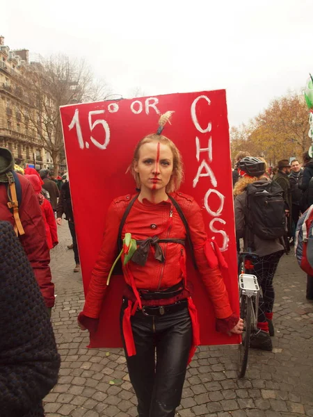 Paris France Cop Climate Demonstration — Stock Photo, Image