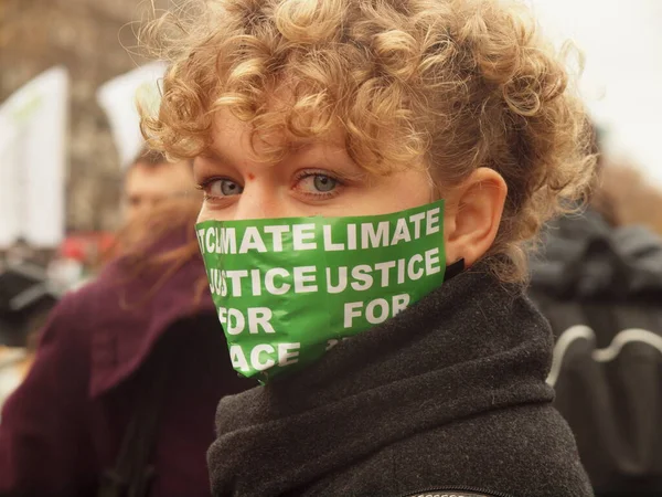 Paris France Cop Climate Demonstration — Stock Photo, Image