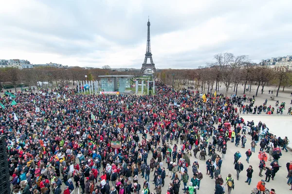 Menschen Auf Der Cop21 Demonstration Paris Frankreich Frankreich Paris Cop21 — Stockfoto