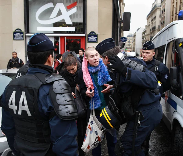 Människor Cop21 Demonstration Paris Frankrike Frankrike Paris Cop21 Demonstration — Stockfoto