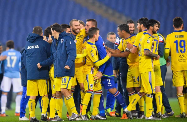 İtalya, Roma - 14 Aralık 2015: SS Lazio ve UC Sampdoria arasında Roma Olimpiyat Stadyumu 'nda oynanan maç. Final skoru 1-1..