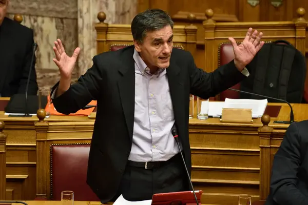 Grece Афины Парламентская Сессия Перед Голосованием Афины Греция Декабря 2015 — стоковое фото