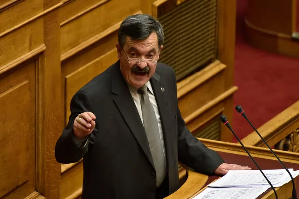 Griekenland Athene Parlementaire Zitting Voorafgaand Aan Stemming Athene December 2015 — Stockfoto