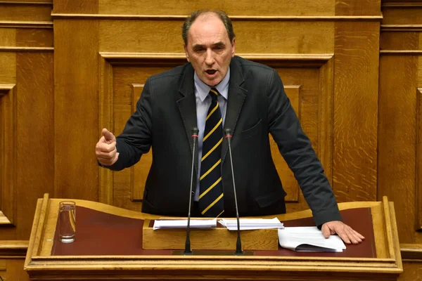 Grekland Aten Parlamentarisk Session Inför Omröstningen Aten Grekland December 2015 — Stockfoto