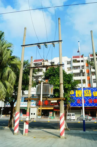 中国的电力变压器设施 — 图库照片