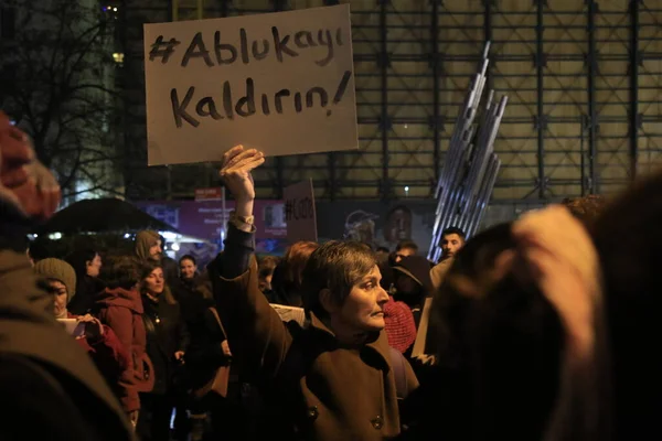 Turquie Istanbul Manifestation Pkk Nuit — Photo