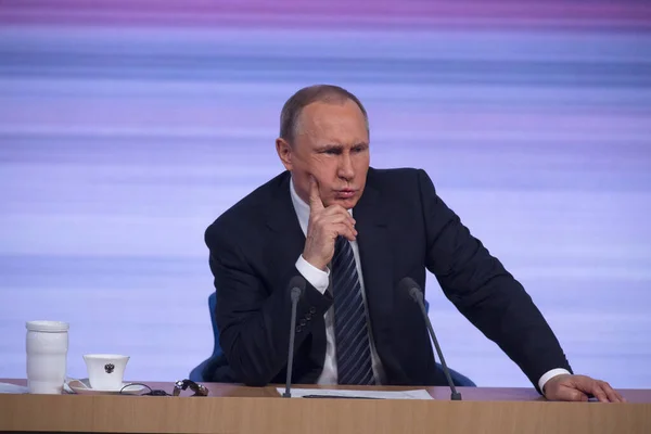 Rysslands President Putin Vladimir Konferensen — Stockfoto
