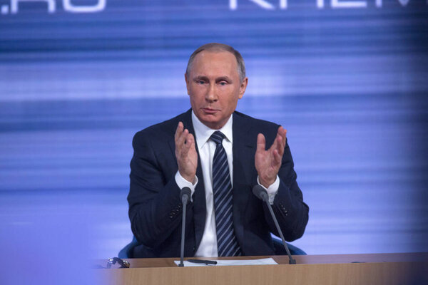 president of Russian Federation Putin Vladimir on the conference