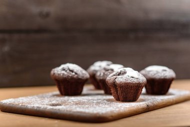 Lezzetli tatlı muffins yakından görünümü