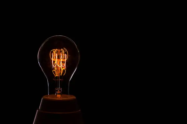 Old Electric Lamp Isolated Dark Background — Stock Photo, Image