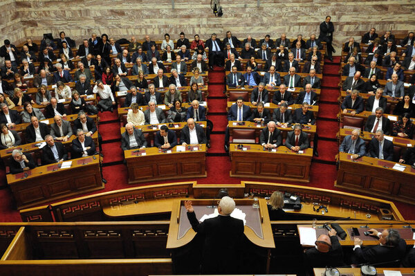 politicians in parliament, Athens, Greece