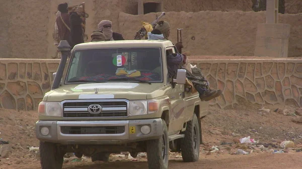 Mali Kidal Soldiers Rebel Coordination Azawad Movements Cma Patrol Entrance — Stock Photo, Image