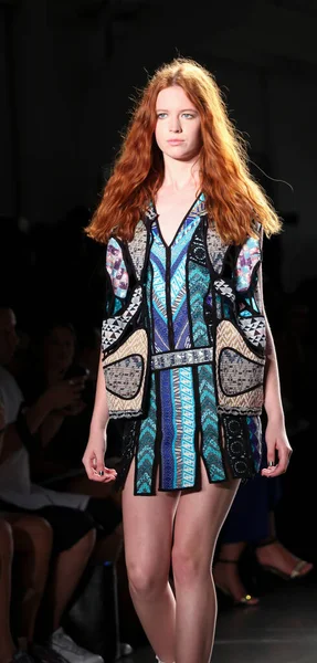 Ginger Hair Model Custo Barcelona Show New York Fashion Week — 图库照片