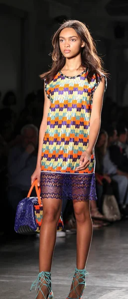 African American Model Custo Barcelona Fashion Show New York Fashion — Stock Photo, Image