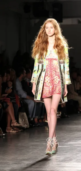 Ginger Hair Model Custo Barcelona Show New York Fashion Week — Stock Photo, Image