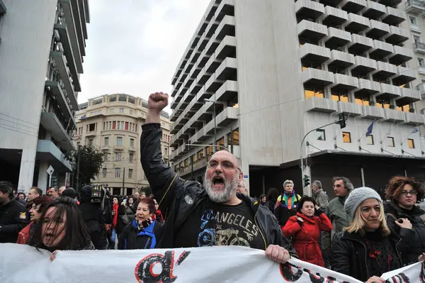 Grækenland Demonstration Østrig Pensioner - Stock-foto