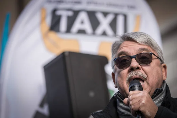 Italien Rom Taxi Driver Protest — Stockfoto