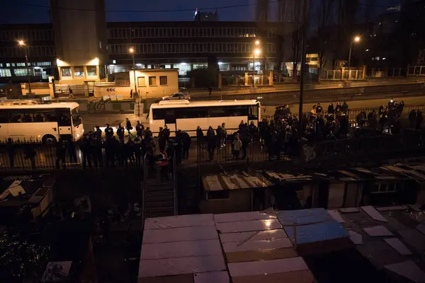 Europe Migrants France Police Evacuation Roma — Stock Photo, Image