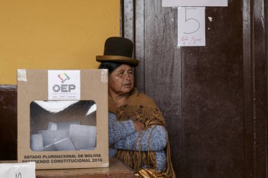  REFERENDUM - ELECTION - POLITICS in LA PAZ - BOLIVIA  clipart
