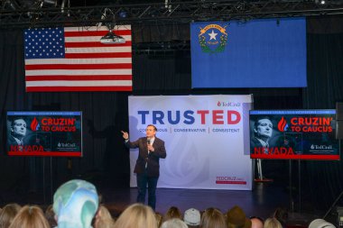 ABD, Carson City: Cumhuriyetçi başkan adayı Sen. Ted Cruz (R-TX) 23 Şubat 2016 'da Nevada GOP kurulunun kurulduğu gün, Carson City, Nevada' daki Brewery Arts Center 'da konuşma yaptı..