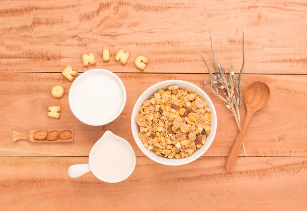 Gesundes Frühstück Vereinbaren Sie Ihre Gesundheitlichen Vorteile — Stockfoto