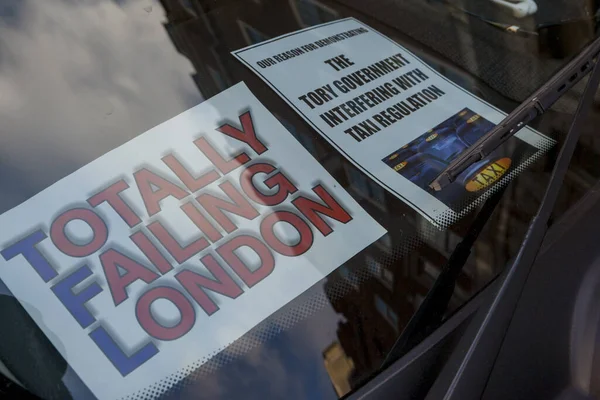 Reino Unido Londres Demonstração Uber Taxi — Fotografia de Stock