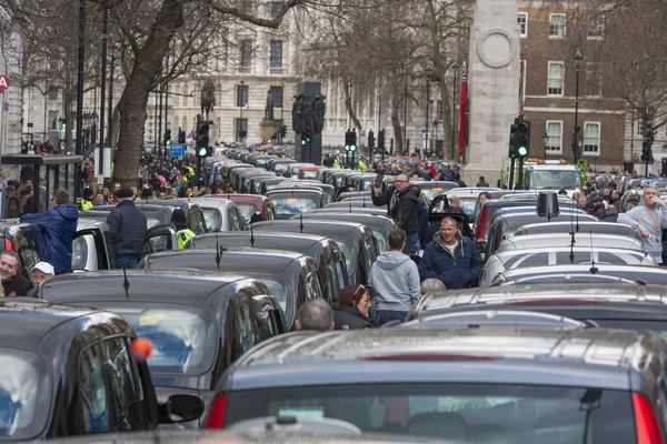 Spojené Království Londýn Uber Taxi Demonstration — Stock fotografie