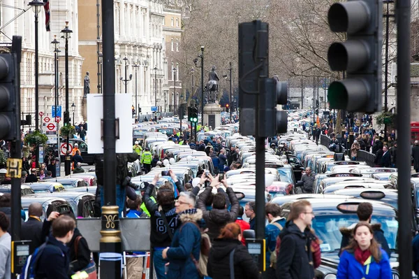 Reino Unido Londres Demonstração Uber Taxi — Fotografia de Stock