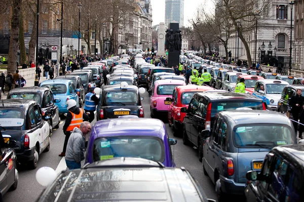イギリスロンドン Uber Taxi Demonation — ストック写真