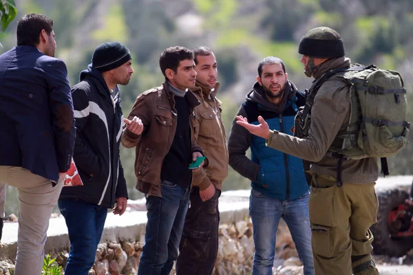 West Bank Conflict Nahalin Blockade — Stock Photo, Image