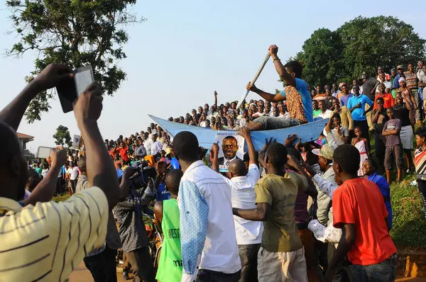 Uganda Entebbe Supporters Kizza Besigye Uganda Leading Opposition Leader Presidential — Stock Photo, Image